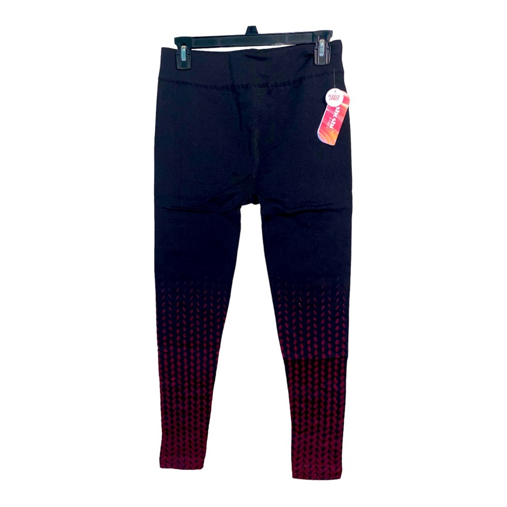 Fleece lined, Ombré Black and red leggings.